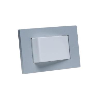 Imagem de Espelho de Tomada Simples Reto com 1 Interruptor Cinza - CONNECT CAIXA