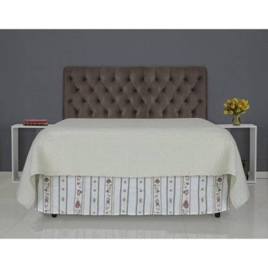 Imagem de Cabeceira de Cama Box Casal 138cm Pádua Veludo Marrom