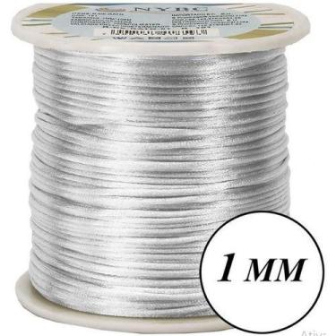 Imagem de Rolo de 100 Metros cordão fio de cetim r de rato linha pulseira macram