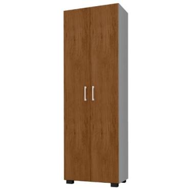 Imagem de Estante 5 Prateleiras Livreiro Sala Branco Com Porta Grande - Móveis L