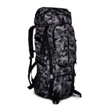 Imagem de Mochila Camping 70 Lts Camuflada Reforçada Trilha Trekking, Cinza