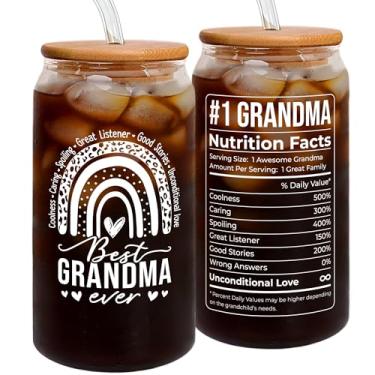 Imagem de Presentes para avó - presentes para avó da neta, neto - presente de dia da avó das mães, presentes de aniversário para vovó, presentes de Natal para avó - vidro de lata de 473 ml