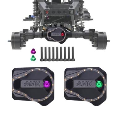 Imagem de AMK Brass Differential Cover, TRX4 Portal Axle Housing Brass Diff Cover with Oiling Hole, Front and Rear Axle Housing Covers for 1/10 RC Crawler Car TRX4 Upgrade Parts