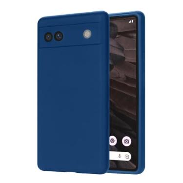 Imagem de Casecious Compatível com Google Pixel 7A Premium Colorido Silicone Líquido Gel Borracha Celular Celular Básico Capa Traseira (Azul-petróleo)