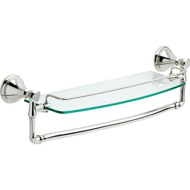 Imagem de DELTA Prateleira de vidro com barra de toalha, níquel polido, acessórios de banheiro, 79710-PN da Cassidy