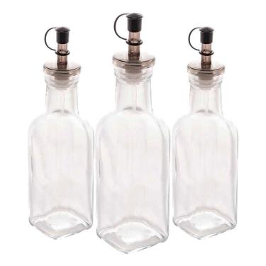 Imagem de Kit 3 Garrafas Para Azeite De Vidro Com Tampa Lyor 200ml