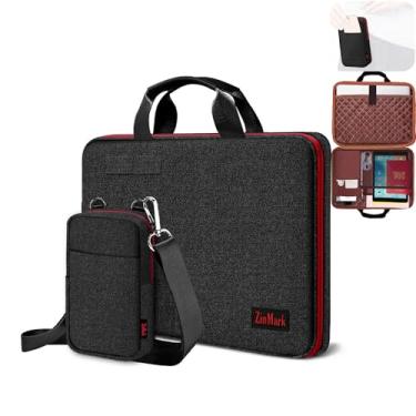 Imagem de Capa para laptop Pasta de 15,6 polegadas Proteção de nível militar com bolsa de cinto destacável, compatível com todos os modelos de MacBook Pro de 15-16 polegadas e notebooks Chromebooks mais