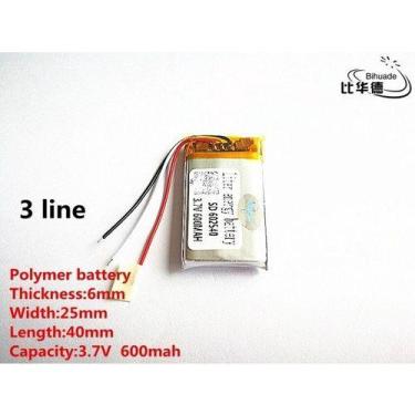 Imagem de 1 Unidade  602540 3,7v 600mah 6mm X 25mm X 40mm Com 3 Fios - KMIG