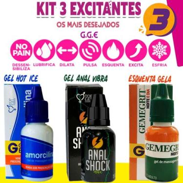 Imagem de kit  Sex Shop 3 Produtos Lubrificante intimo Gold - Top Gel 