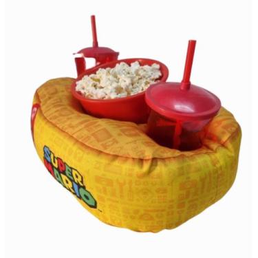 Imagem de Almofada Porta Pipoca Com Bolso Balde + Copos Super Mario 2 - Maria do
