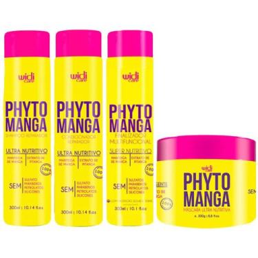 Imagem de Kit Shampoo + Condicionador + Leave In + Mascara Phytomanga Widi Care 