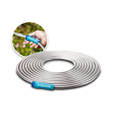 Imagem de Mangueira de jardim Aqua Joe AJSGH25 de 1,2 cm, aço inoxidável 304, 7,6 m