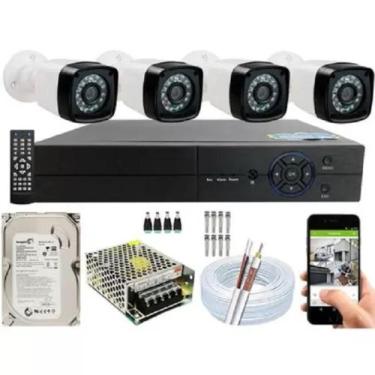 Imagem de Kit Cftv Protec com 4 Câmeras Segurança 2mp 1080p 20m + Dvr Multi Hd 4