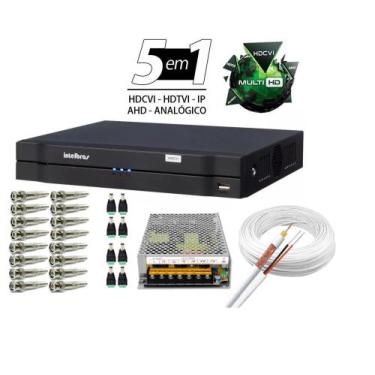 Imagem de Kit Dvr 8 Canais Intelbras Full Hd + Cabo + fonte E Conectores