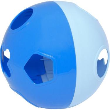 Imagem de Bola Didática Brinquedo Com Blocos De Encaixar Mercotoys Azul