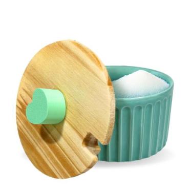 Imagem de Açucareiro Porcelana Com Tampa Porta Açúcar Louça Colorido - Mundo da 