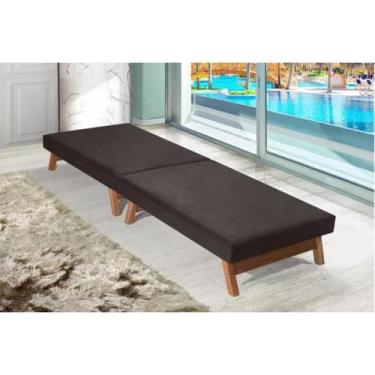 Imagem de Cama Dobrável Portátil Solteiro Colchão Embutido Pés em Madeira 170x60