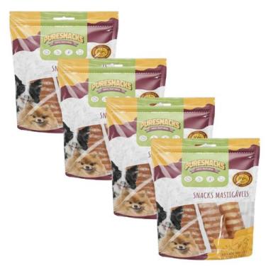 Imagem de Petisco Snack Natural Canelone Puresnacks Kit 4 Pacotes