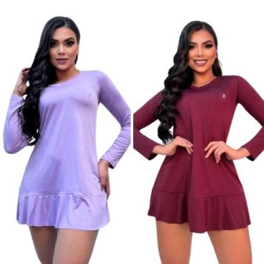 Imagem de Kit 2 Saídas de Praia Vestido feminino proteção solar UV 50+ FPS - For