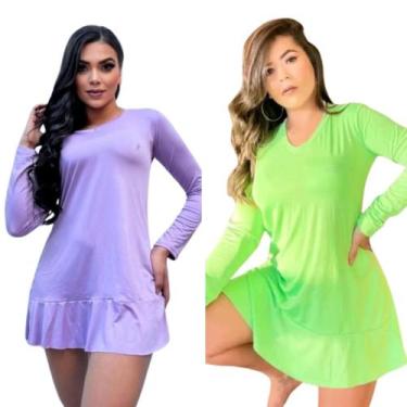 Imagem de Kit 2 Saídas de Praia Vestido feminino proteção solar UV 50+ FPS - For