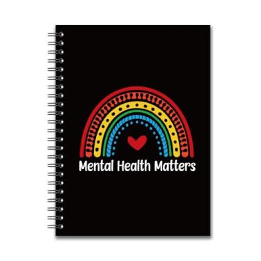 Imagem de YAZMEEN Caderno espiral em branco arco-íris (160 páginas) Caderno de capa dura para assuntos de saúde mental presente de diário de psicólogo terapeuta, presente motivacional engraçado para conselheiro