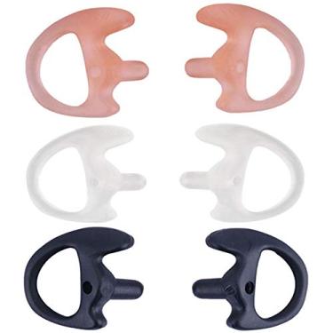 Imagem de Yolipar Fone de ouvido de silicone macio de substituição para walkie talkie, kit de áudio com tubo acústico de ar (três cores, pequeno (3 pares))