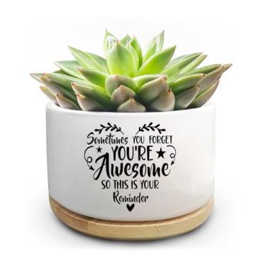 Imagem de Jutasty Presentes de agradecimento para mulheres, vaso de plantas suculentas engraçado, presentes de plantador de flores de cacto, presentes de despedida inspiradores de agradecimento para mulheres