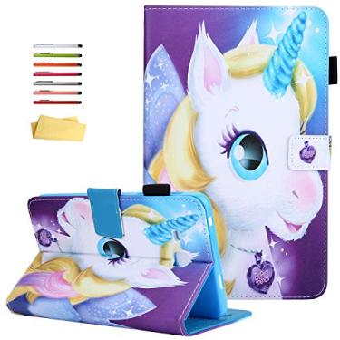 Imagem de UUcovers Capa para tablet Samsung Galaxy Tab A de 7 polegadas modelo 2016 (SM-T280/T285) com porta-lápis, carteira magnética fina de couro PU, suporte flip de poliuretano termoplástico à prova de