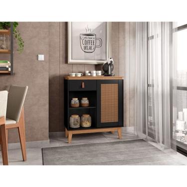 Imagem de Aparador Café Rubi Preto/Noce - Casa D Móveis