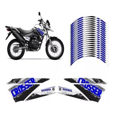 Imagem de Kit Adesivos Carenagem E Friso Yamaha Crosser Xtz 150 Azul - Resitank