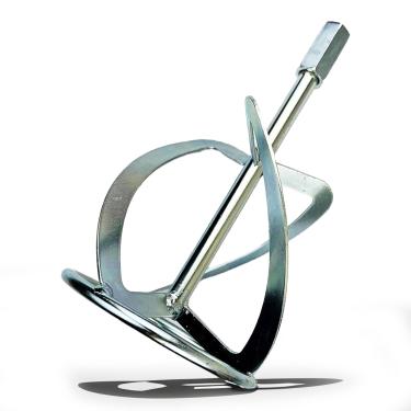 Imagem de Pá Batedora Com Rosca Para Haste de Misturador de Tinta Cola Impermeabilizante Argamassa Menegotti Cor Prata Profissional Kit - 2 Unidades