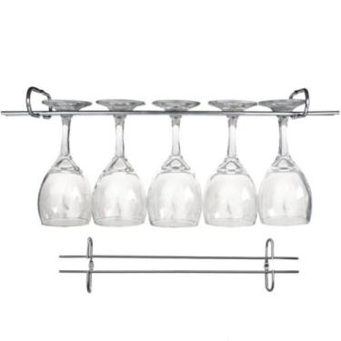 Imagem de 8 Suportes Para Taças Cromado Aramado Adega Bar Vinho 25cm - Zanline