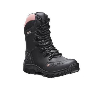 Imagem de Bota Coturno Couro Motociclista Feminina Confortável-Feminino