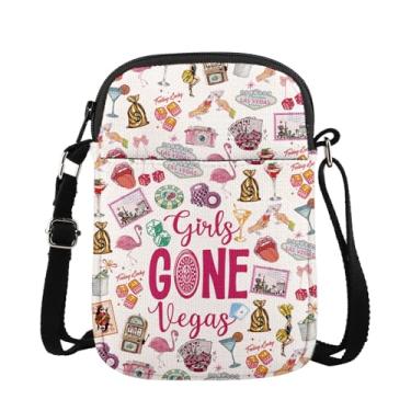 Imagem de MAOFAED Bolsa tiracolo Girls Gone Vegas para viagens, presente de fim de semana para meninas, presente de Nevada, presente de boas-vindas em Las Vegas, Girl Gone Vegas