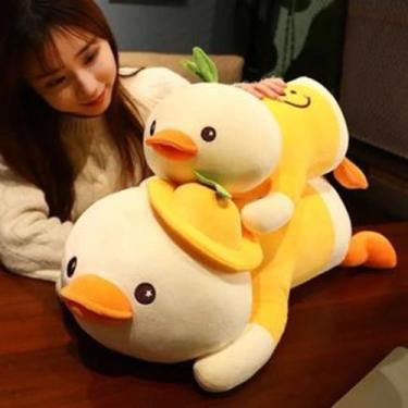 Imagem de Pato Amarelo De Pelúcia Brinquedo Dos Desenhos Animados Kawaii Boneca 