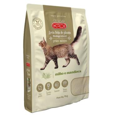 Imagem de Areia Sanitária Gatos Milho Mandioca Kadi Graos Mistos 4Kg