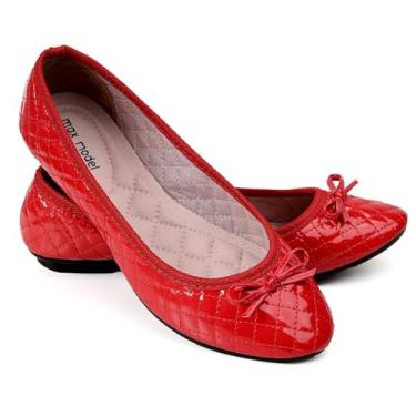 Imagem de Sapatilha feminina adulta bico redondo sola reta confort casual MX55 (VERMELHA, BR, Adulto, Numérico, 38)