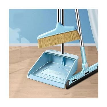 Imagem de SUREK Conjunto moderno de limpeza de vassoura e pá de lixo, autolimpante com dentes de pá de lixo, conveniente para casa