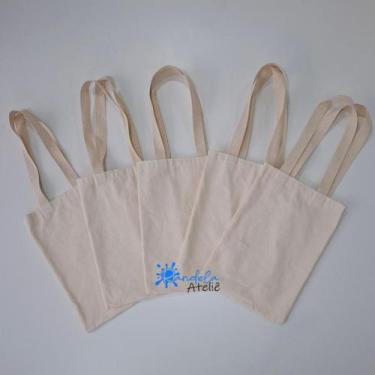 Imagem de Kit 5 Ecobag Algodão Cru 20x30cm - Randela Ateliê
