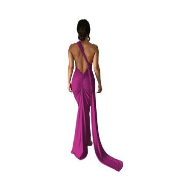 Imagem de Vestido Maxi Feminino Ajustável Um Ombro - Y2K Streetwear Elegante par