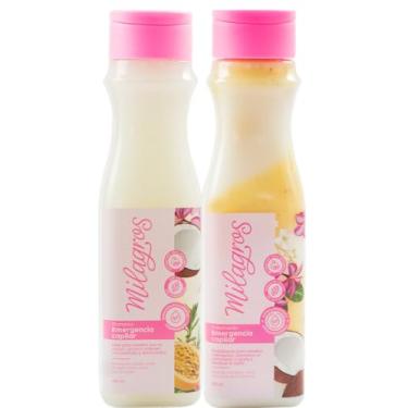 Imagem de Kit Emergencia Capilar Com 2 Produtos Colombianos Para Cuidado Capilar Milagros Shampoo E Tratamento Para Crescimento Natural, Fortalecimento E Reparação, 100% Natural, Rosa