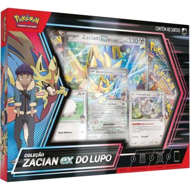 Imagem de Box Pokemon Coleção Zacian Ex Do Lupo 40 Cartas Copag TCG