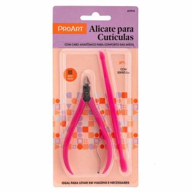 Imagem de Alicate para Cutículas Cabo Plástico ProArt Rosa, 1Un