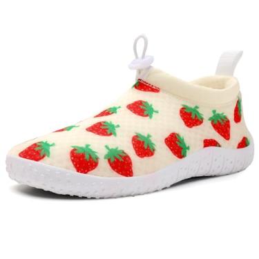 Imagem de WateLves Meias aquáticas para crianças, meninos e meninas, secagem rápida, leves, antiderrapantes com sola grossa flexível para praia, piscina, surfe, Morango, 15