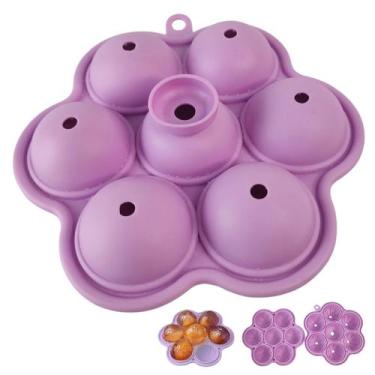 Imagem de Forma de Gelo Esfera Bandeja de Silicone Drink Cha Gelado Bebida Festa