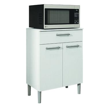 Imagem de Armário de Cozinha Balcão Multiuso Para Micro Ondas Com Gaveta Diamante Branco Kit`s Paraná