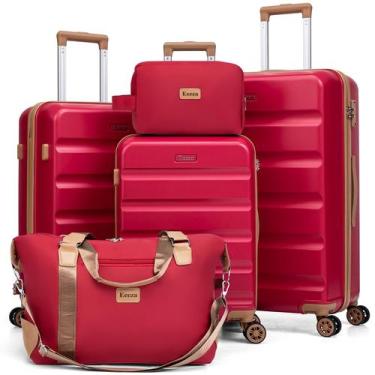Imagem de Conjunto de bagagem Eeeza, estojo rígido em ABS de 5 peças com botão g