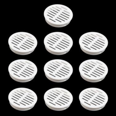 Imagem de MY MIRONEY 10 peças de saídas de ar circulares de 5 cm de plástico branco capa de saída de ar exterior redonda para armário, guarda-roupa, cozinha
