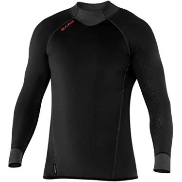 Imagem de Bare – Camisa masculina de manga comprida, roupa íntima seca/molhada, Preto, X-Large