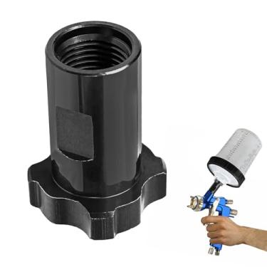 Imagem de Hovom Adaptador de copo de pistola de pulverização de carro, rosca de 16 mm 1,5 mm Pitch Master Elite Paint System Adaptador fêmea MPS, adaptador de copo de tinta para pistola de pulverização para PRO